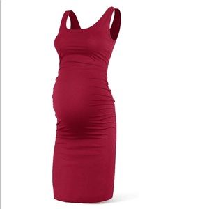Red bodycon maternity dress